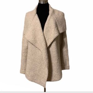 Ann Taylor Cream Open Front Cardigan